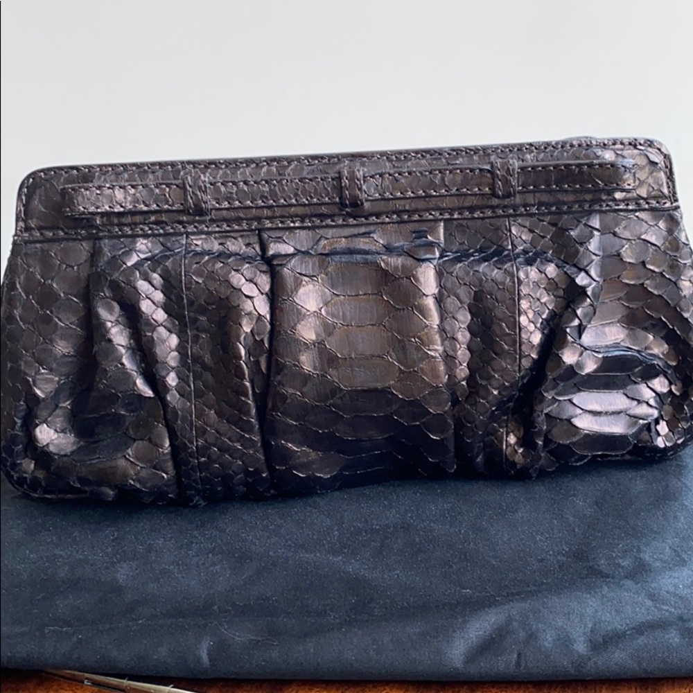 Zagliani Python Clutch - image 2